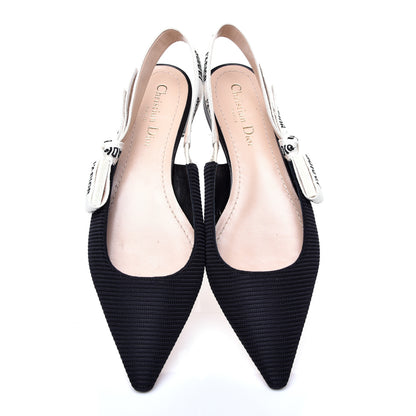 Christian Dior Technical Canvas Ribbon J'Adior Slingback Ballet Flats 38 Black 5 of 11