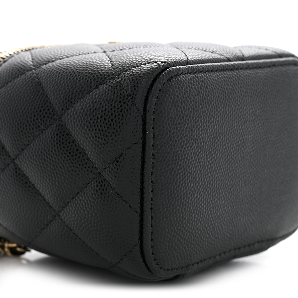 Chanel Caviar Quilted Mini Vanity Case With Chain Black 9 of 11