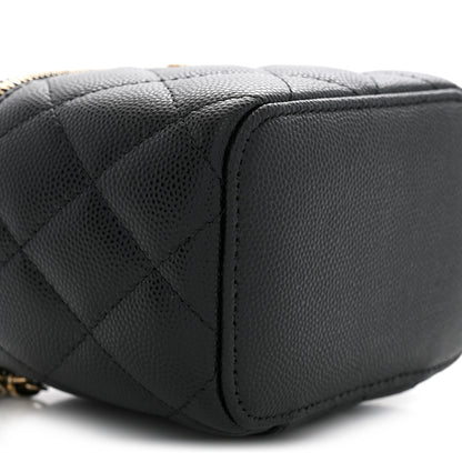 Chanel Caviar Quilted Mini Vanity Case With Chain Black 9 of 11