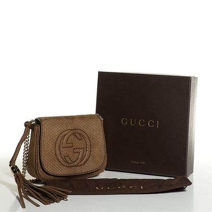 Gucci Python Small Soho Flap Crossbody Beige 22 of 22