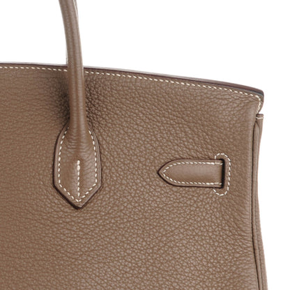 Hermes Taurillon Clemence Birkin 35 Etoupe 19 of 20