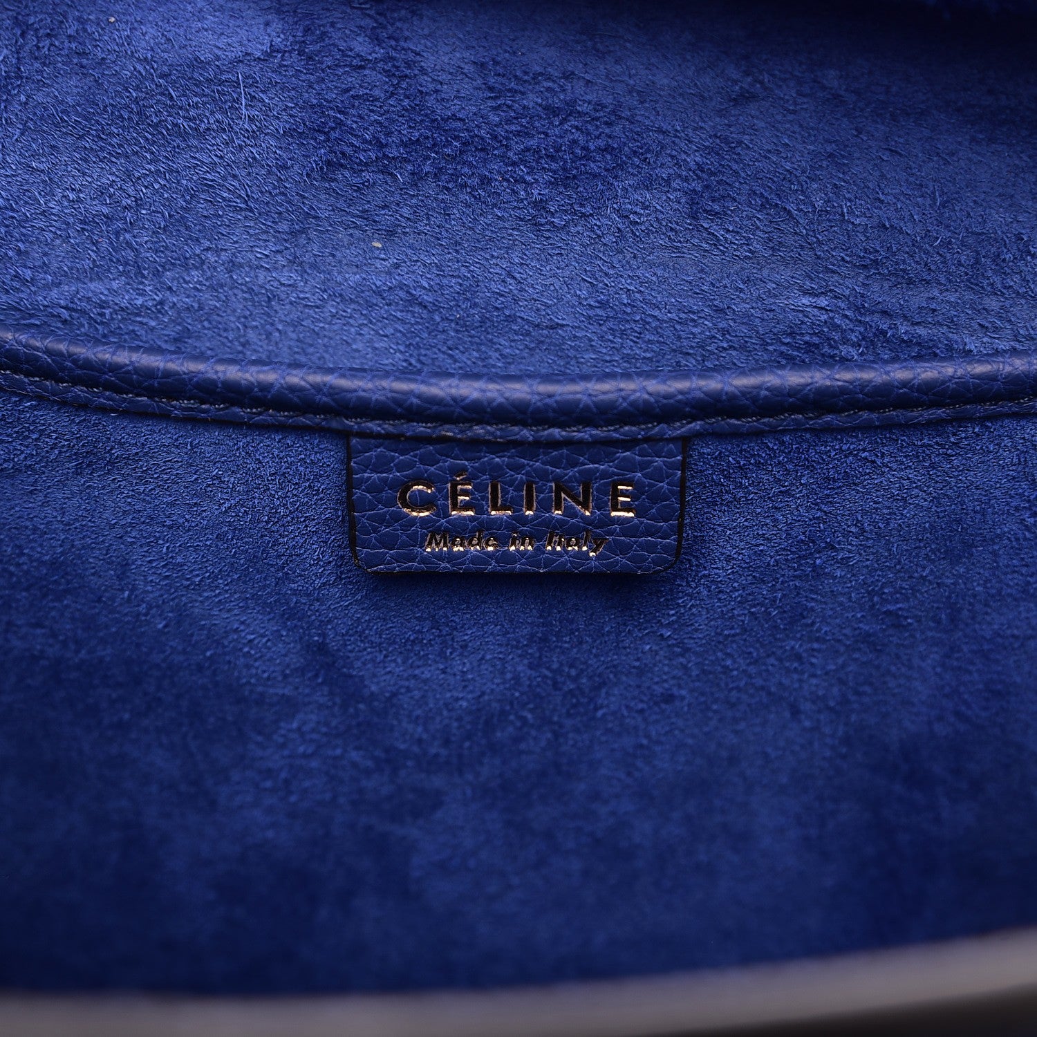 Celine Drummed Calfskin Nano Luggage Indigo 7 of 8