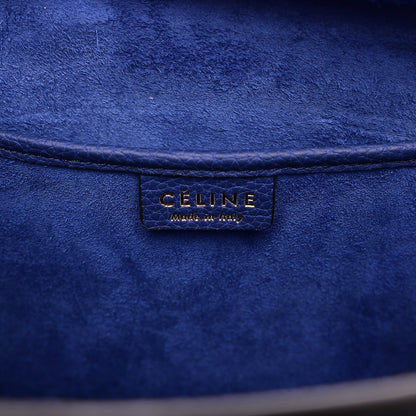 Celine Drummed Calfskin Nano Luggage Indigo 7 of 8