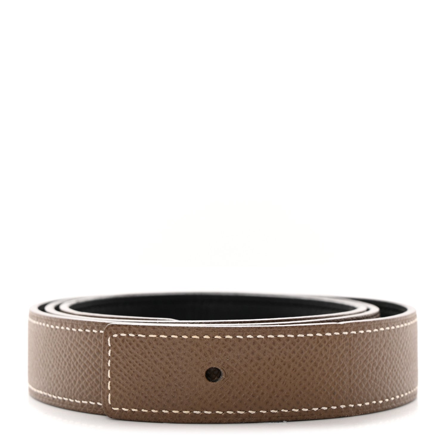 Hermes Swift Epsom 24mm Belt Strap 80 32 Black Etoupe 1 of 7