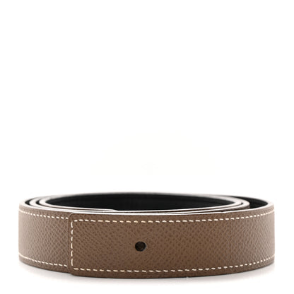 Hermes Swift Epsom 24mm Belt Strap 80 32 Black Etoupe 1 of 7