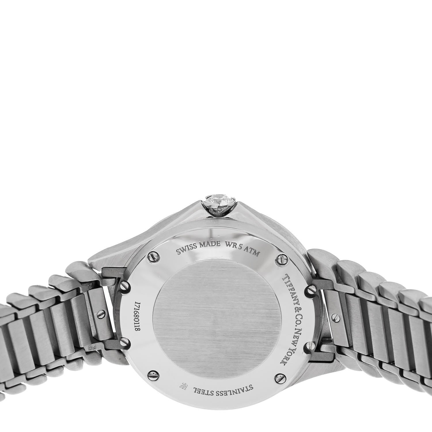 Tiffany Stainless Steel Diamond 28mm Metro 2-Hand Quartz Watch Ice Blue 4 of 5
