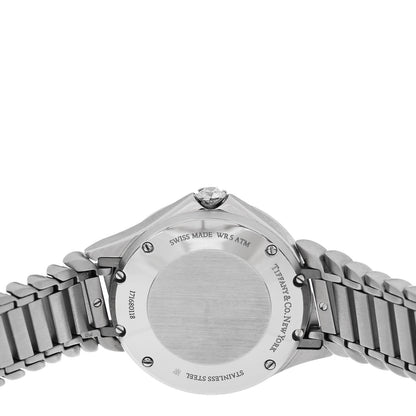 Tiffany Stainless Steel Diamond 28mm Metro 2-Hand Quartz Watch Ice Blue 4 of 5