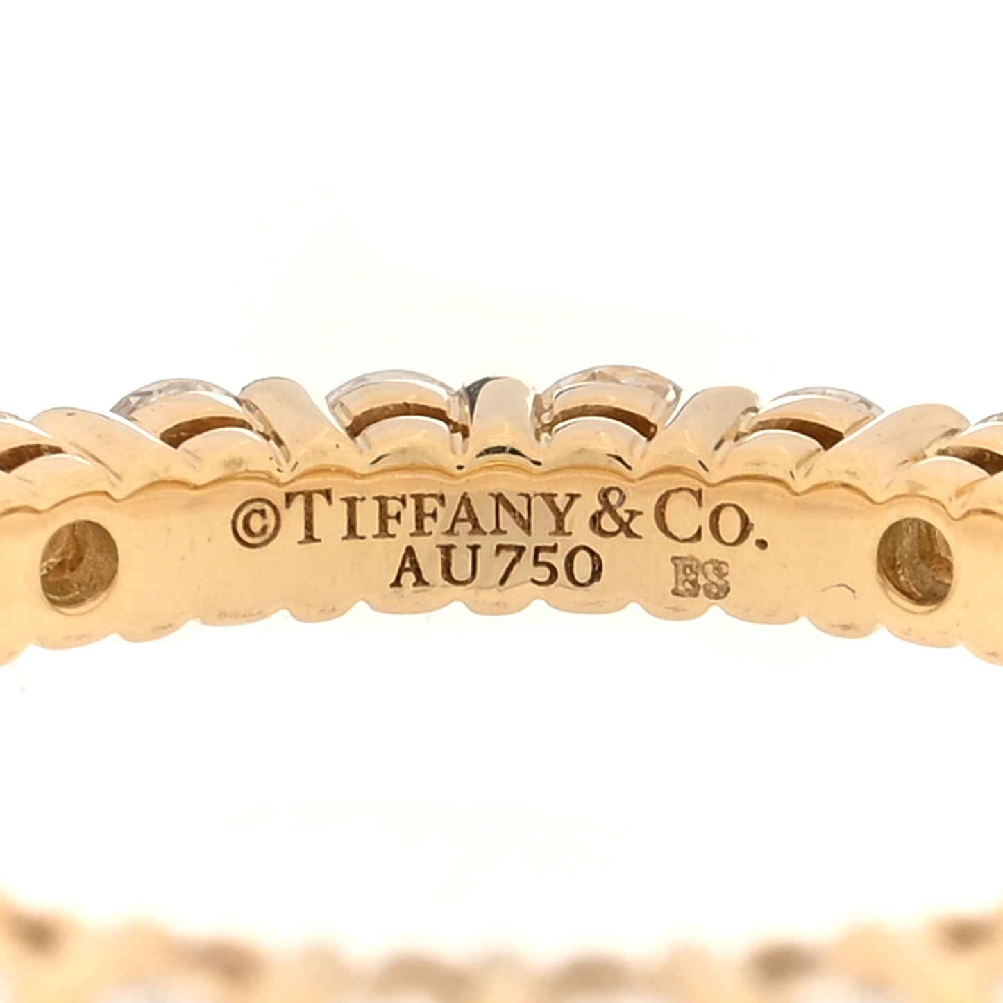 18K Yellow Gold Diamond 2mm Eternity Band Ring 49 5