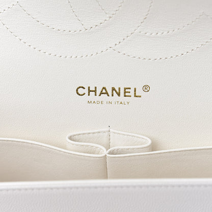 Chanel Caviar Quilted Jumbo Double Flap White 6 of 12