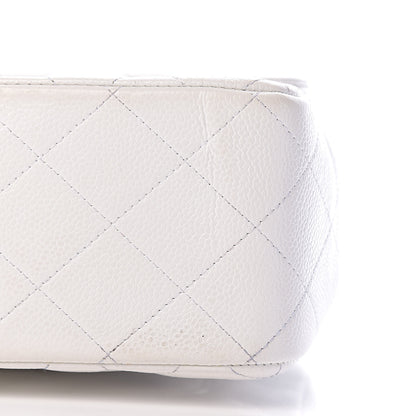 Chanel Caviar Quilted Jumbo Double Flap White 18 of 19