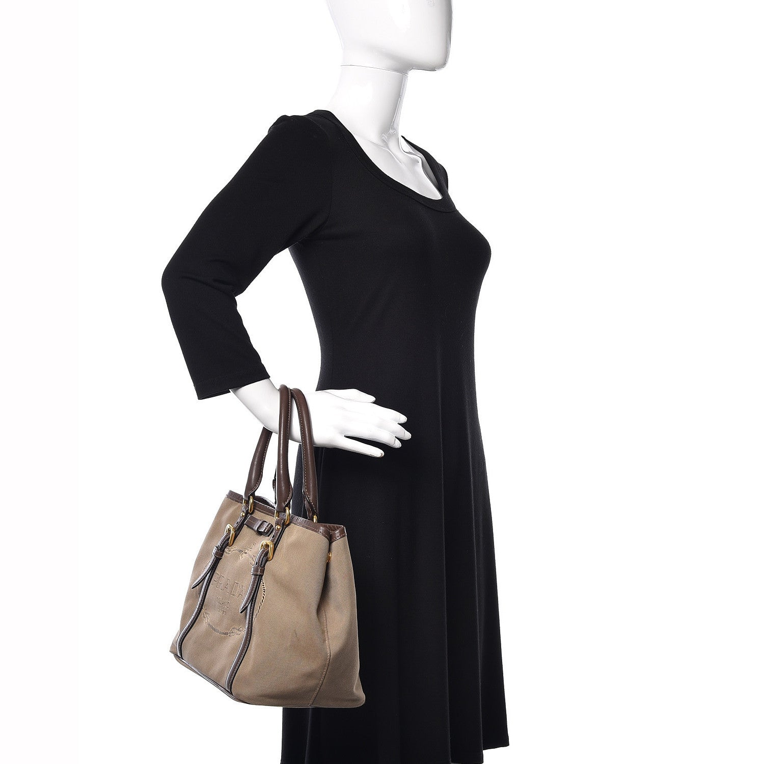 Prada Jacquard Logo Tote Brown 2 of 10