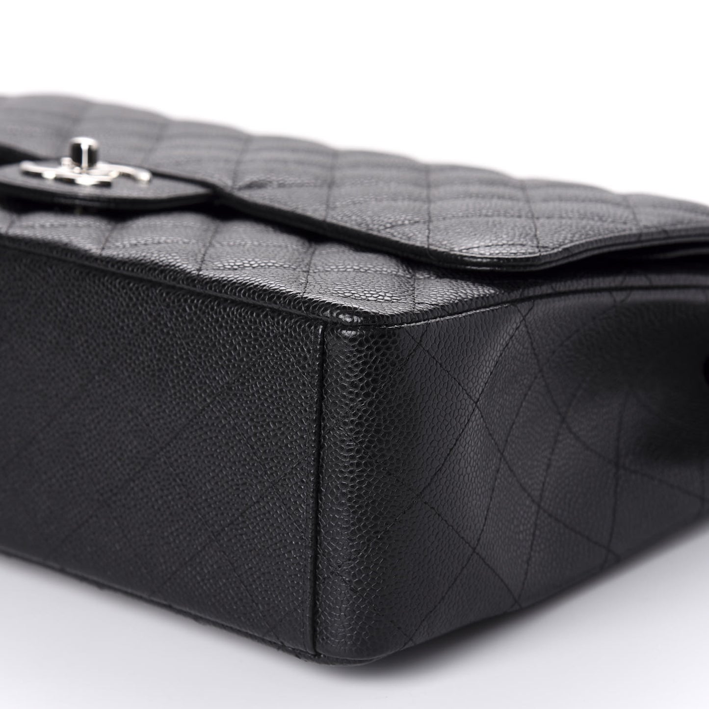 Caviar Quilted Maxi Double Flap Black
