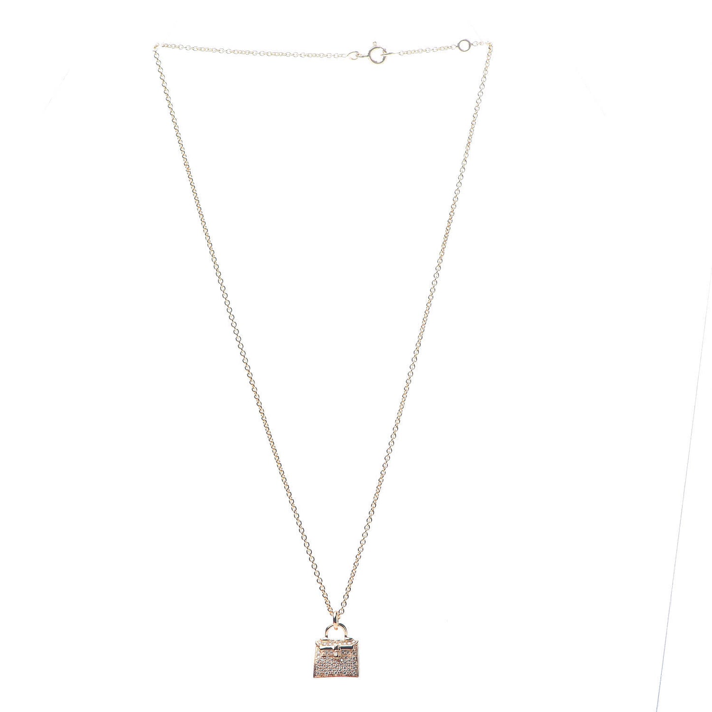 18K Rose Gold Diamond Kelly Amulette Pendant Necklace