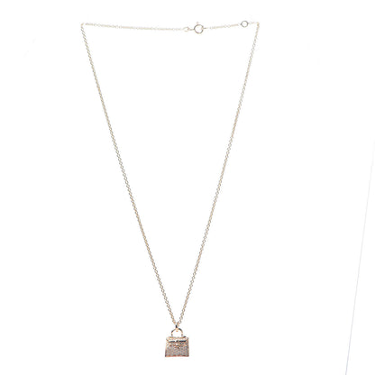 Hermes 18K Rose Gold Diamond Kelly Amulette Pendant Necklace 2 of 7