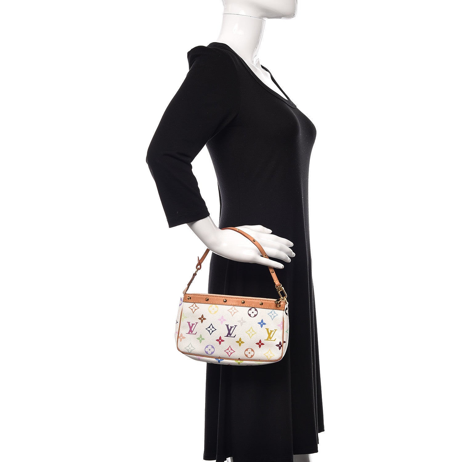 Louis Vuitton Monogram Multicolor Pochette Accessories White 2 of 11