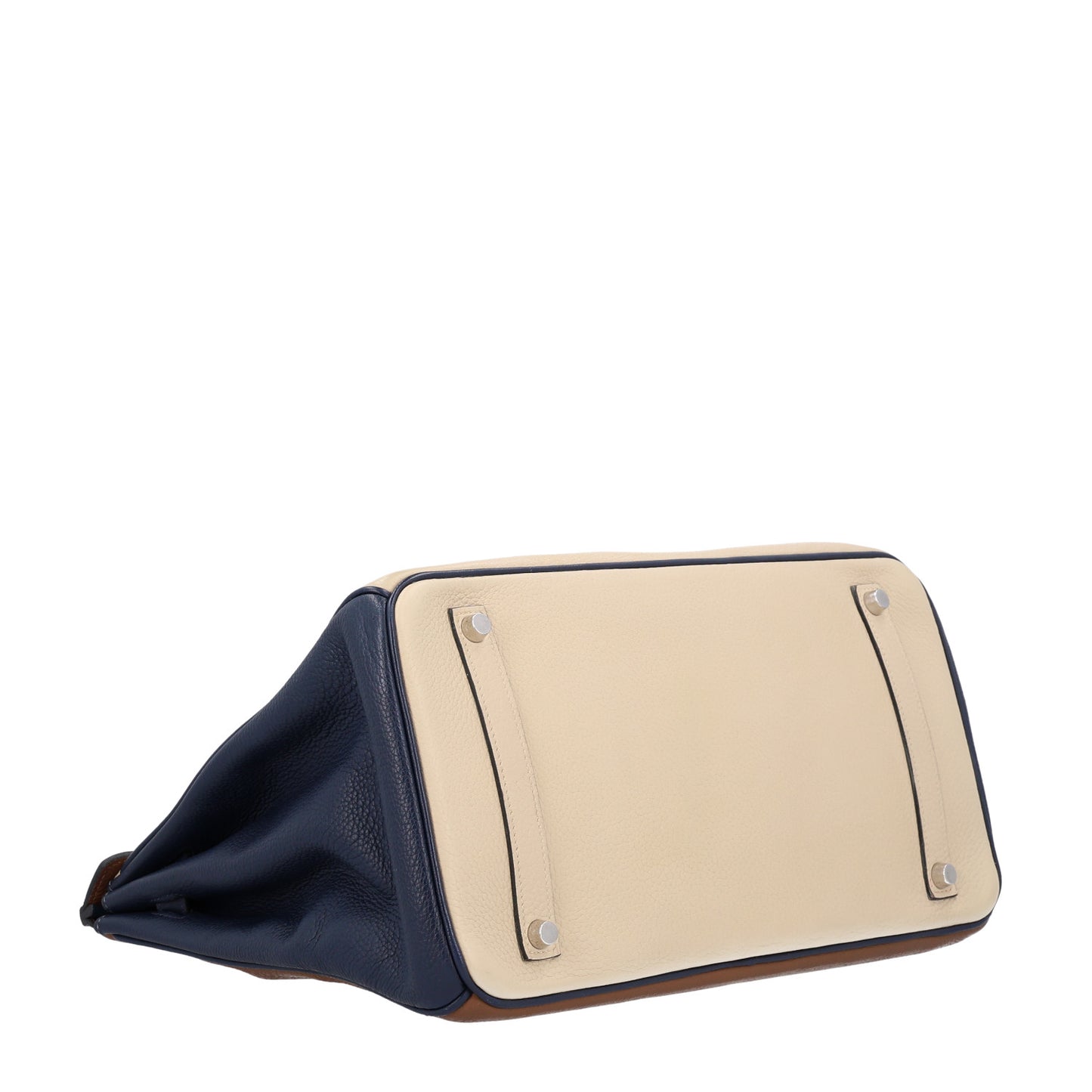 Taurillon Clemence Horseshoe Birkin 35 Bleu Abysse Parchemin Alezan Colvert