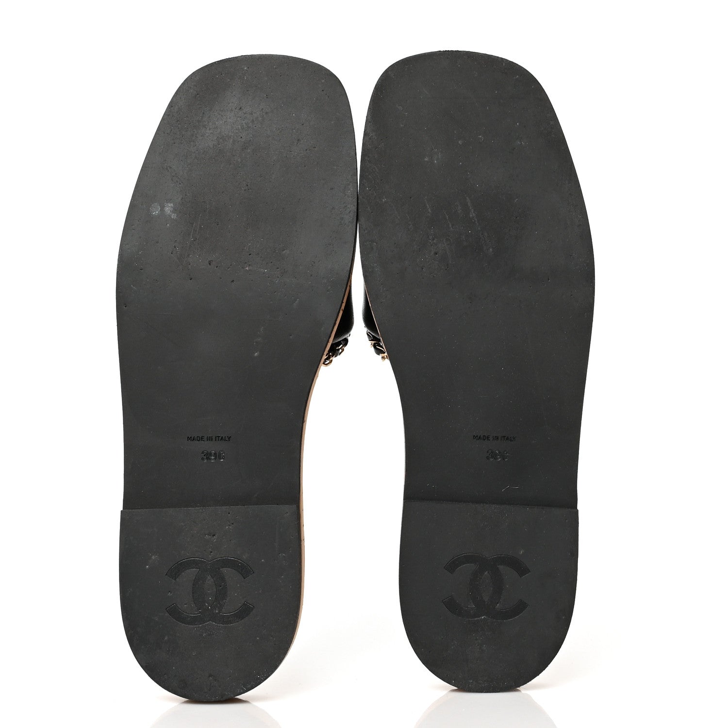 Chanel Lambskin Chain Cork Slide Sandals 39 Black 5 of 8