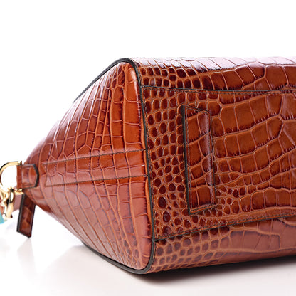 Givenchy Calfskin Crocodile Embossed Small Antigona Cognac 8 of 11