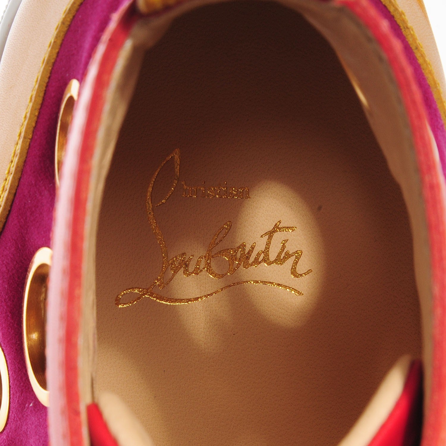 Christian Louboutin Mens Calf Suede Bubble Spike Flat Sneakers 43.5 Multicolor Gold 5 of 6