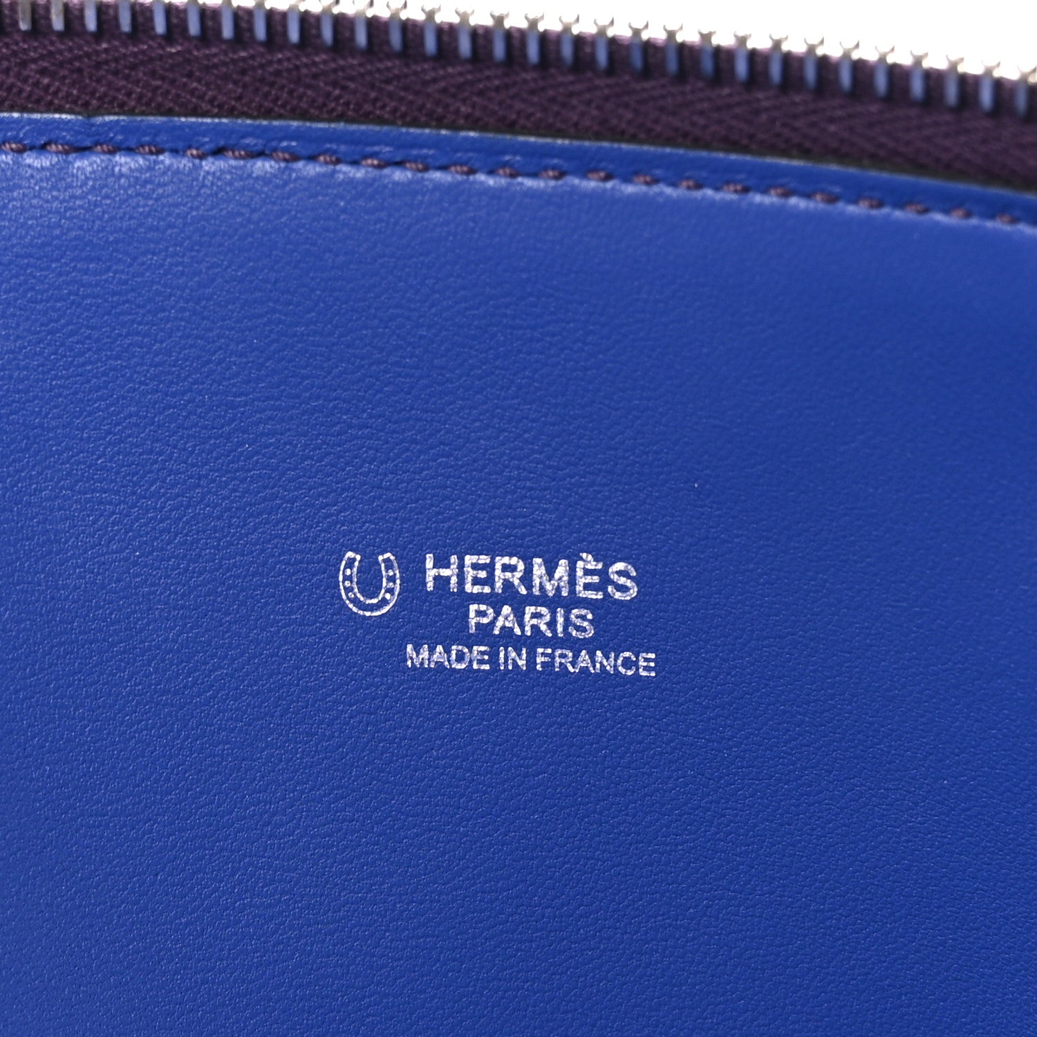 Hermes Taurillon Clemence Horseshoe Bolide 35 Raisin Bleu Electrique 6 of 12