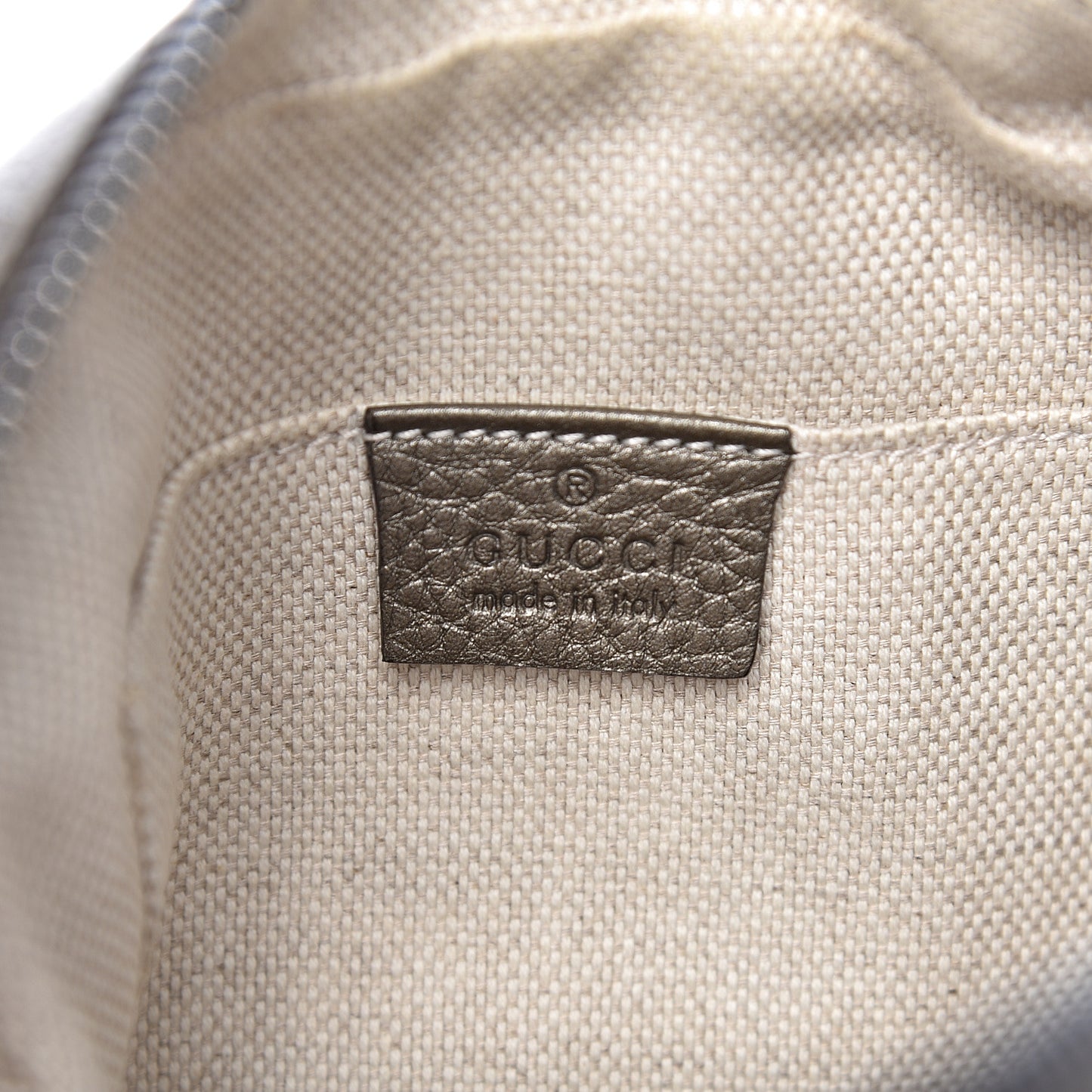 Metallic Pebbled Calfskin Small Soho Disco Bag Sasso