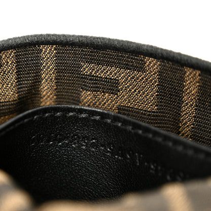 Fendi Fabric Jacquard FF 1974 Nano Maxi Buckle Baguette Charm Tobacco Moro Black 8 of 12