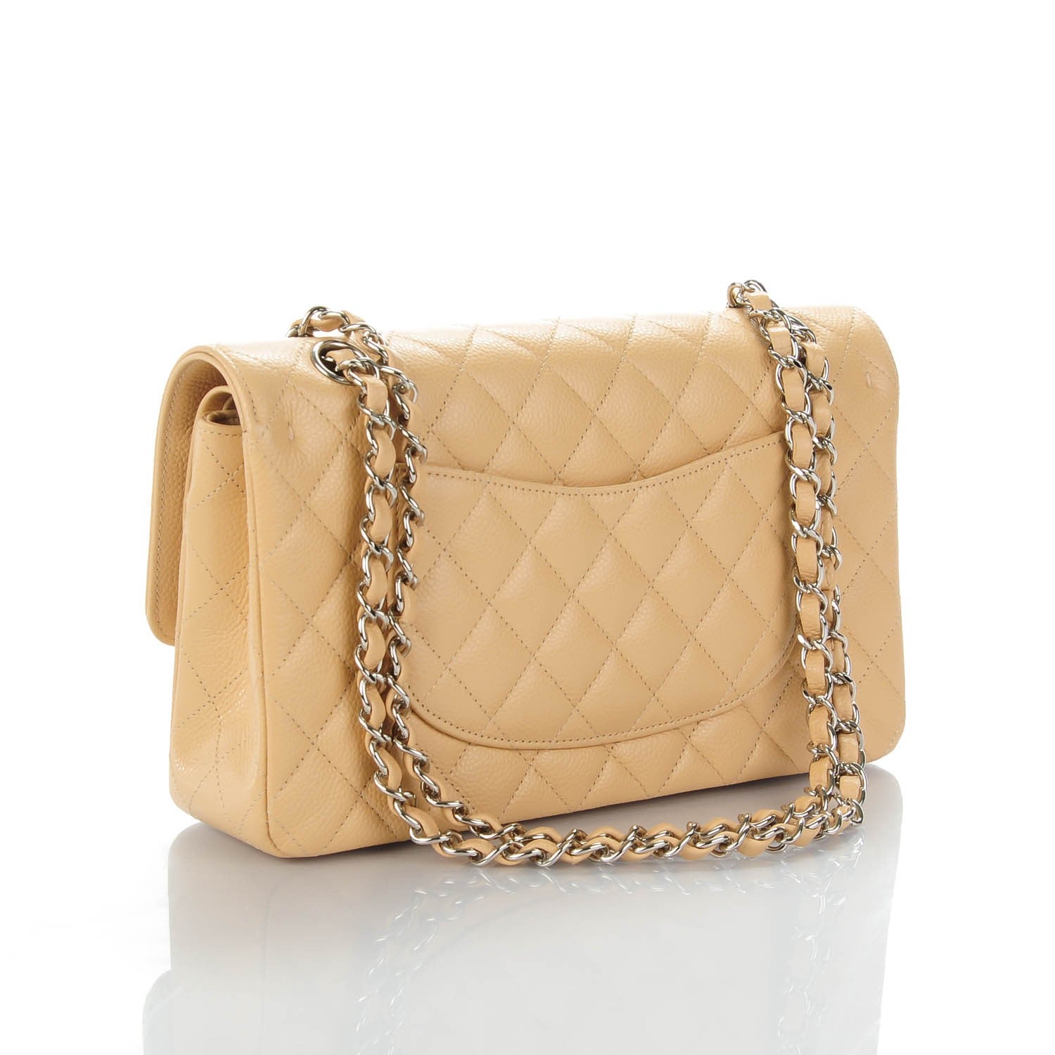 Chanel Caviar Quilted Medium Double Flap Beige Clair 3 of 9