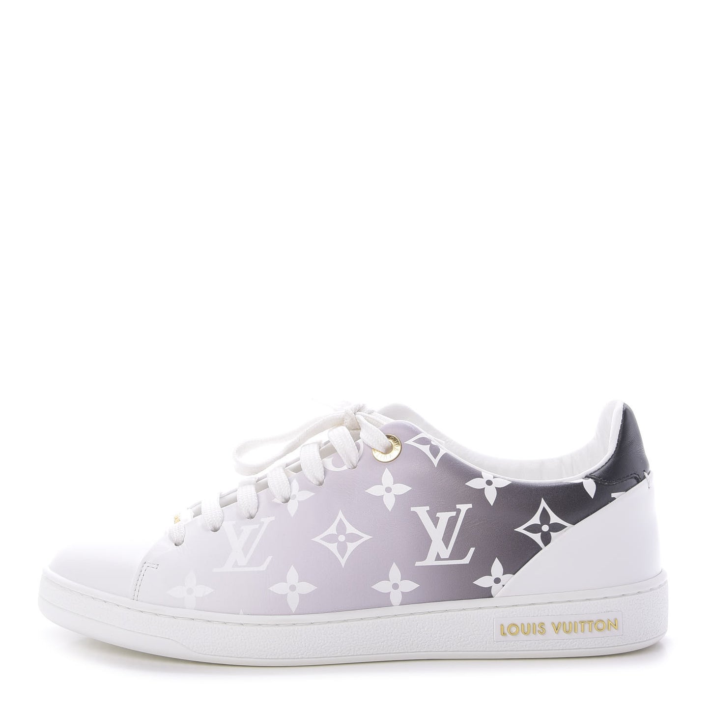 Calfskin Monogram Frontrow Sneakers 38 White Black