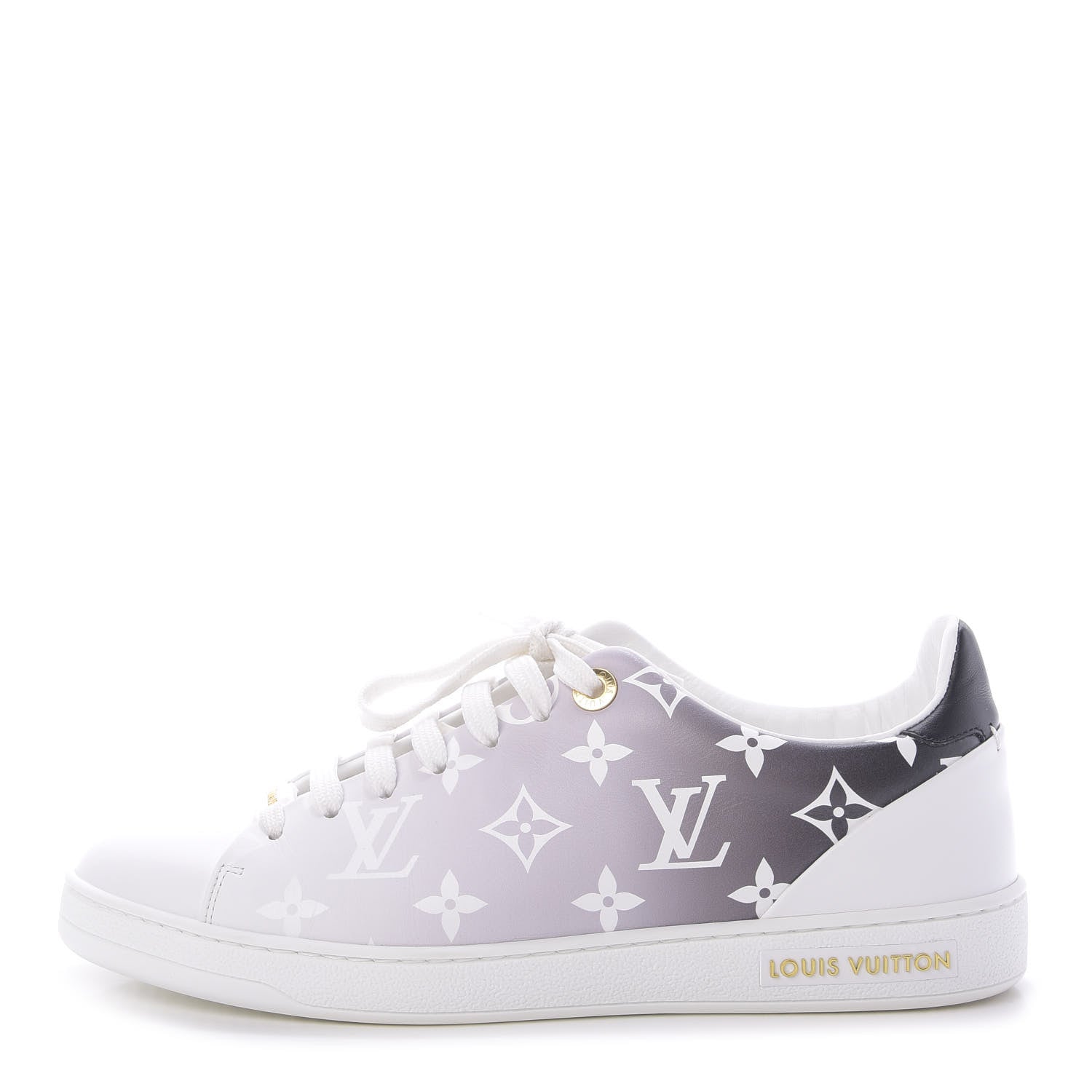 Louis Vuitton Calfskin Monogram Frontrow Sneakers 38 White Black 1 of 10