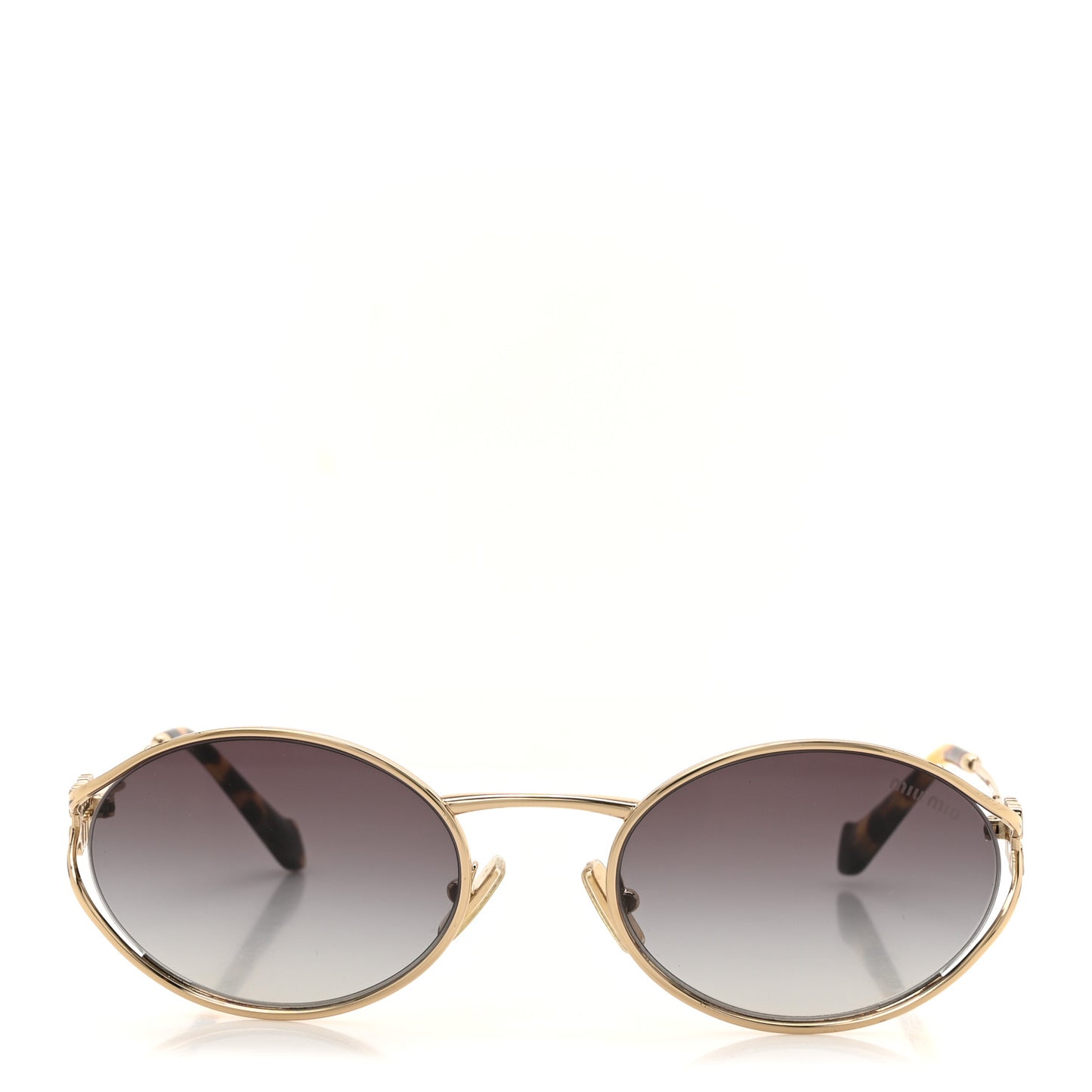 Metal Oval Sunglasses SMU52Y Black Gold