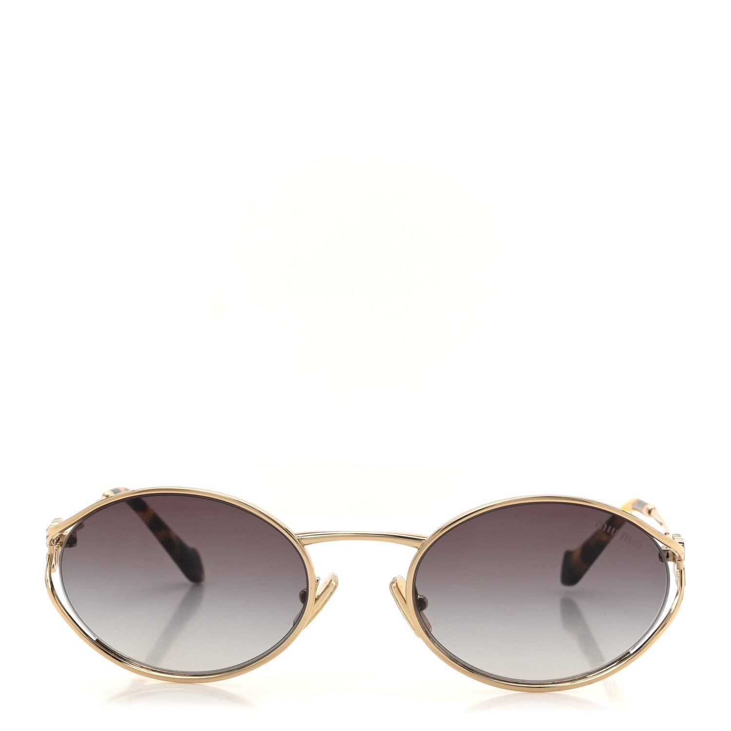 Miu Miu Metal Oval Sunglasses SMU52Y Black Gold 2 of 8