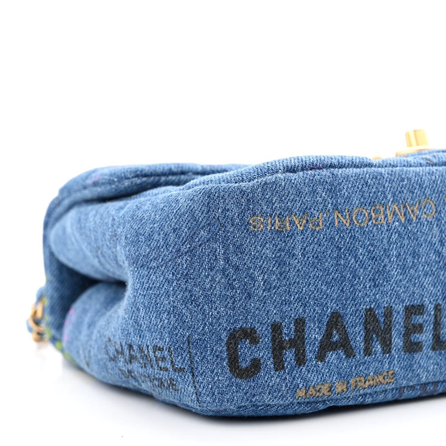 Chanel Denim Quilted Mini Denim Mood Rectangular Flap Blue Multicolor 9 of 11