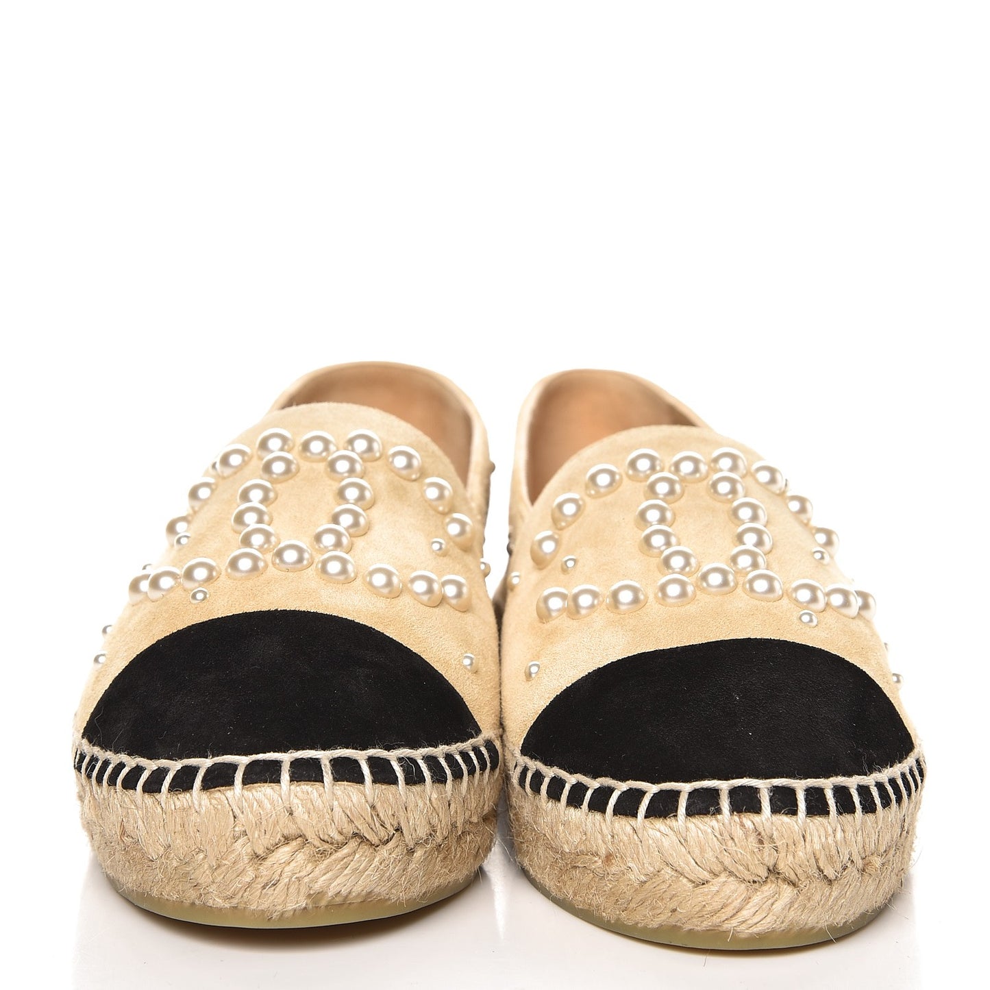Suede Pearl CC Espadrilles 35 Beige Black