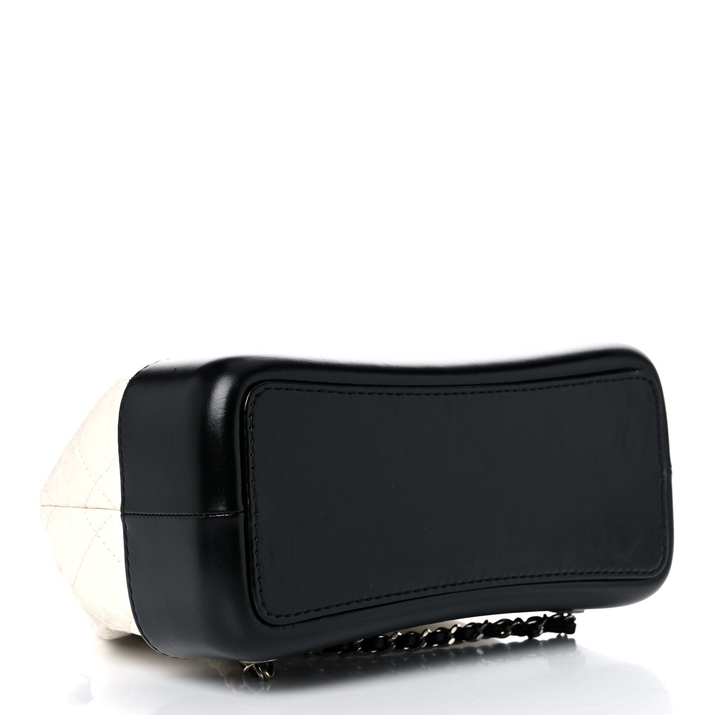 Aged Calfskin Quilted Small Gabrielle Backpack Black White