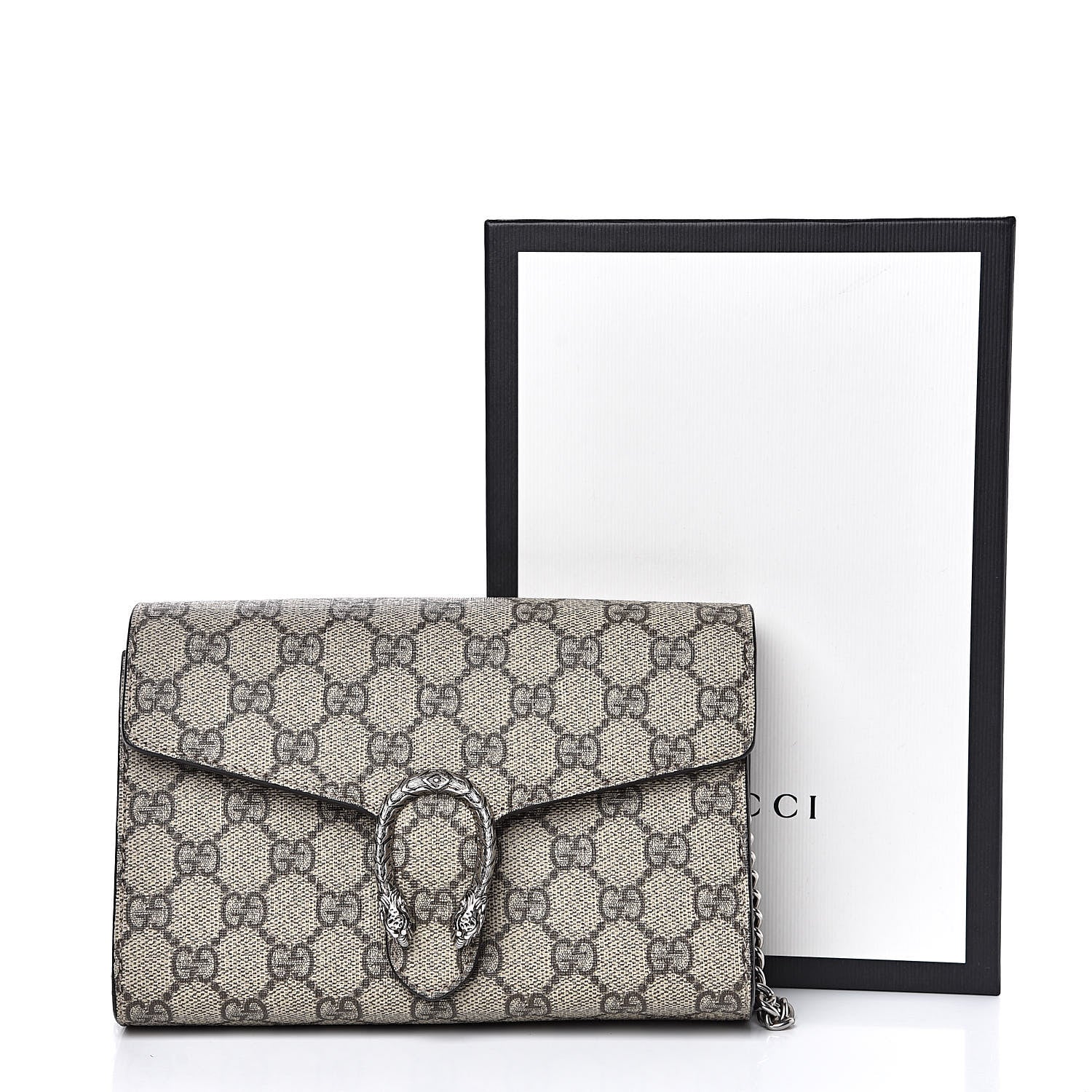 Gucci GG Supreme Monogram Mini Dionysus Chain Wallet Beige Taupe 11 of 11
