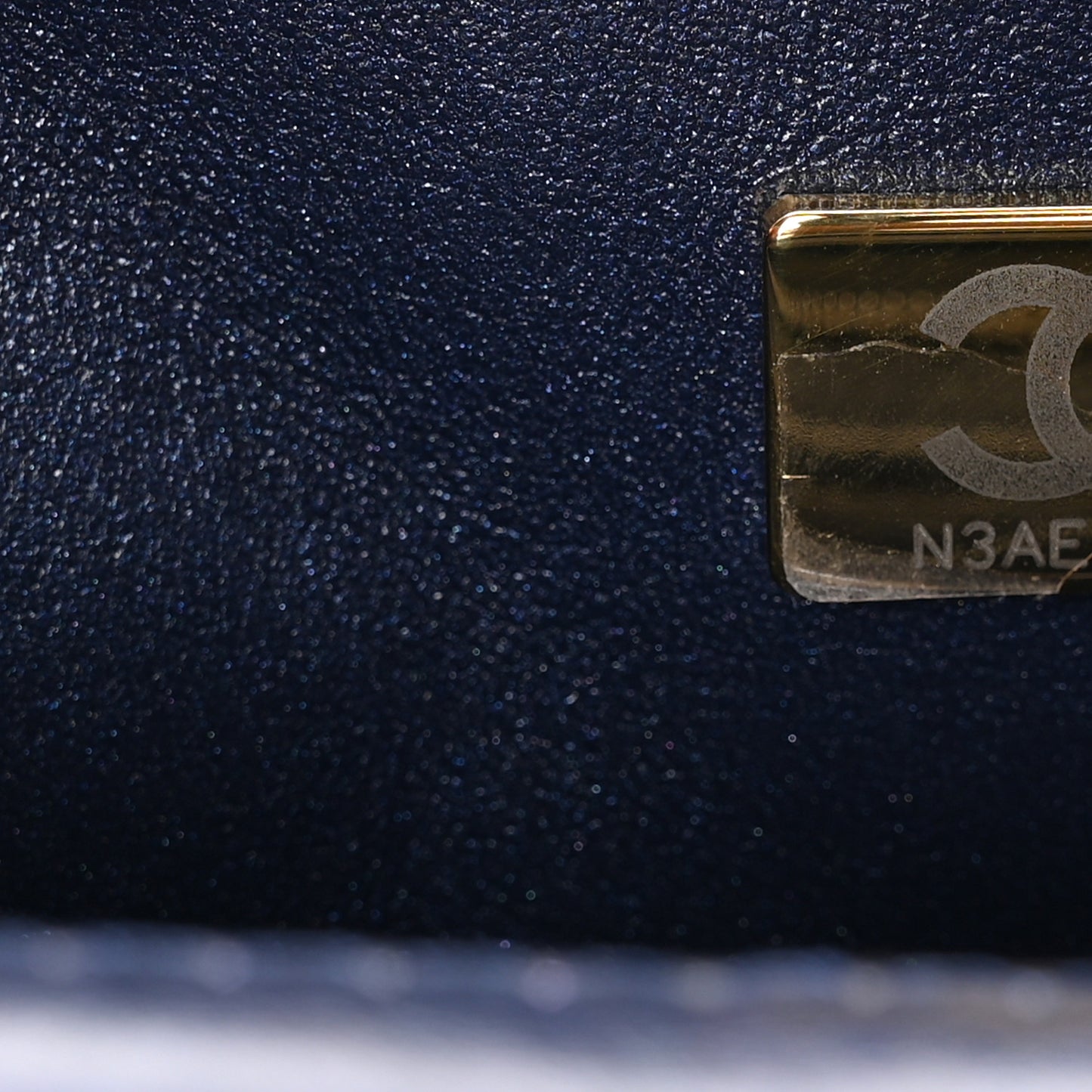Iridescent Aged Calfskin Quilted 2.55 Reissue Mini Flap Navy