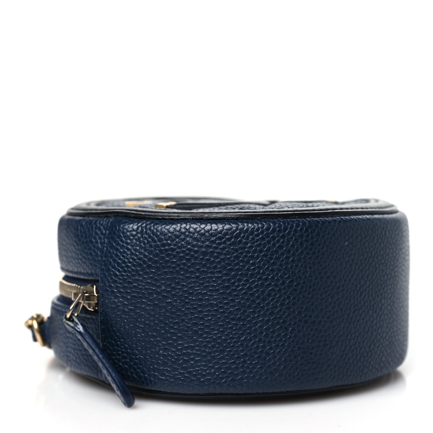 Caviar Quilted Round Filigree Crossbody Navy Black