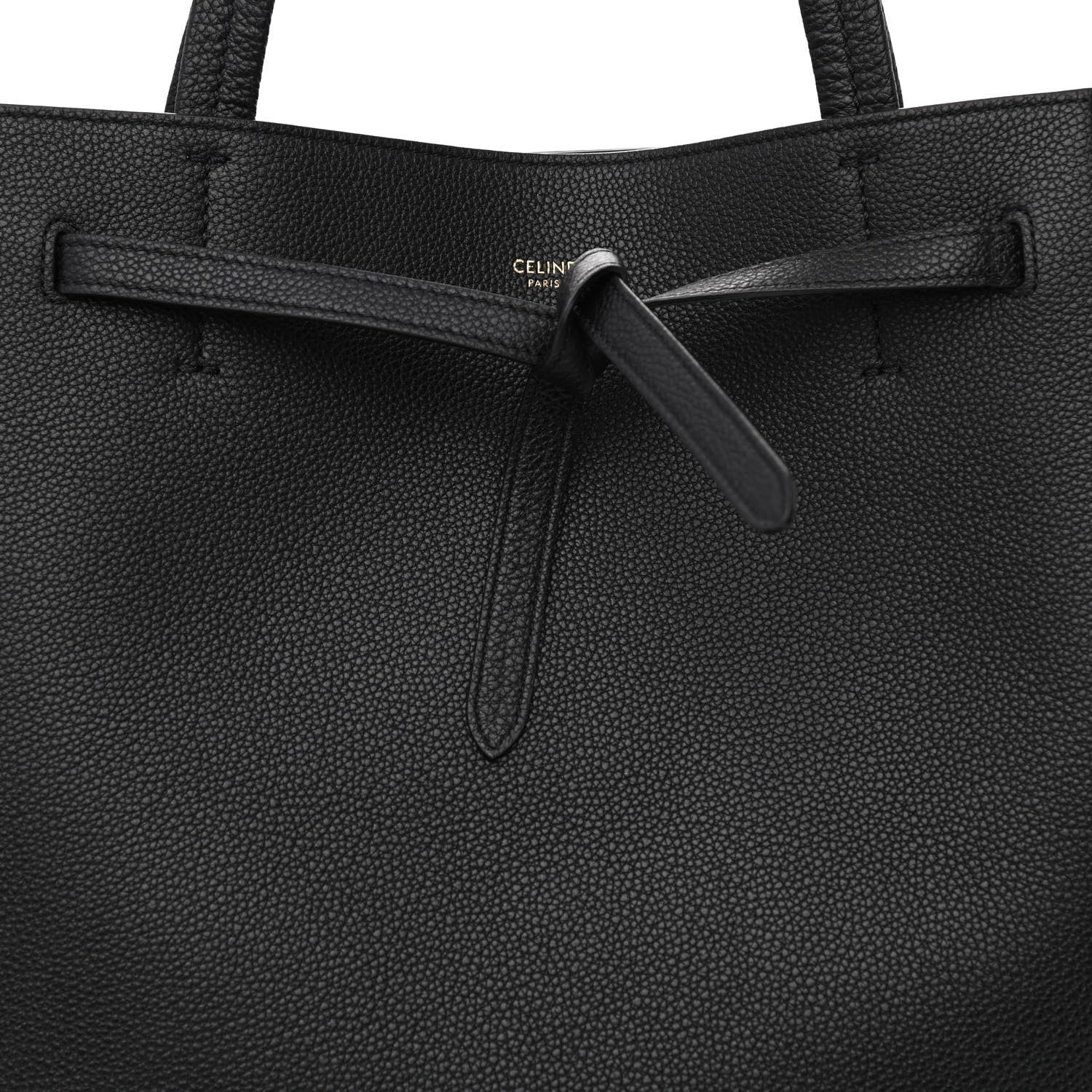 Celine Soft Grained Calfskin Small Belt Cabas Phantom Black 9 of 11
