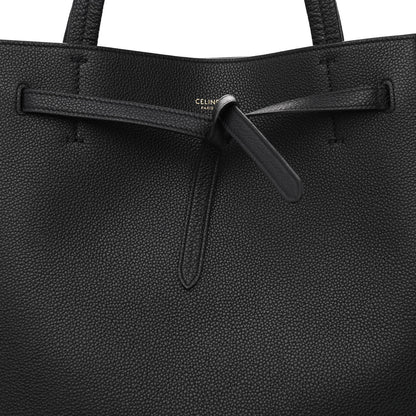 Celine Soft Grained Calfskin Small Belt Cabas Phantom Black 9 of 11