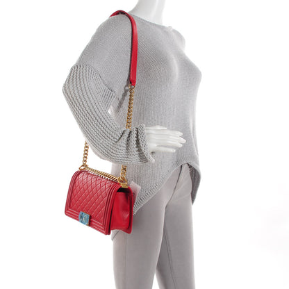 Chanel Lambskin Quilted Medium Boy Flap Red 2 of 9