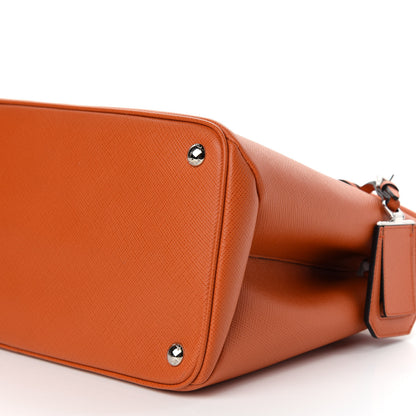 Prada Saffiano Cuir Twin Tote Papaya 8 of 8