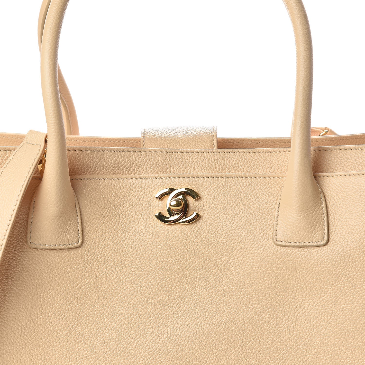 Chanel Calfskin Cerf Executive Shopper Tote Beige Clair 10 of 13