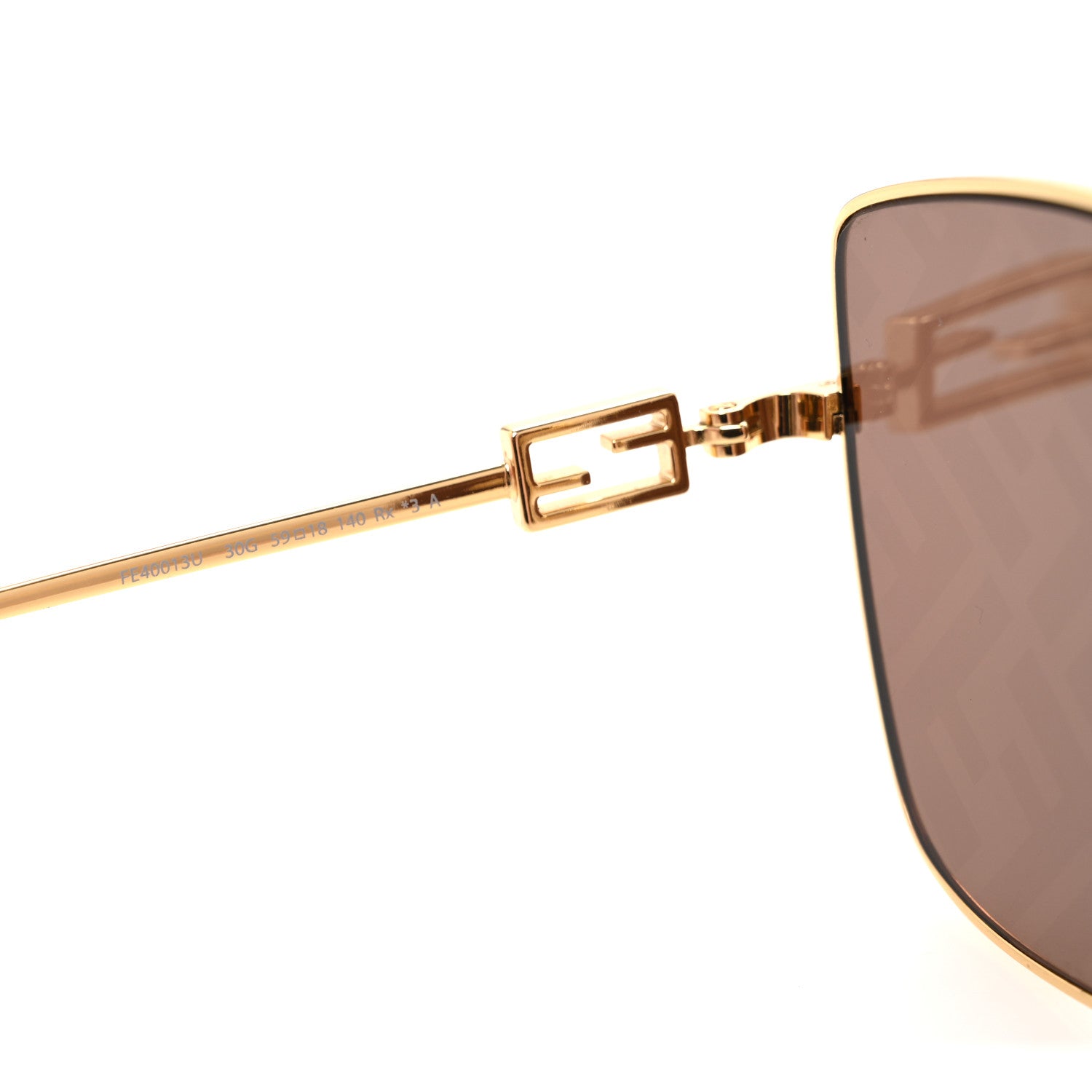 Fendi Metal Square Sunglasses FF40013U Gold Brown 6 of 8