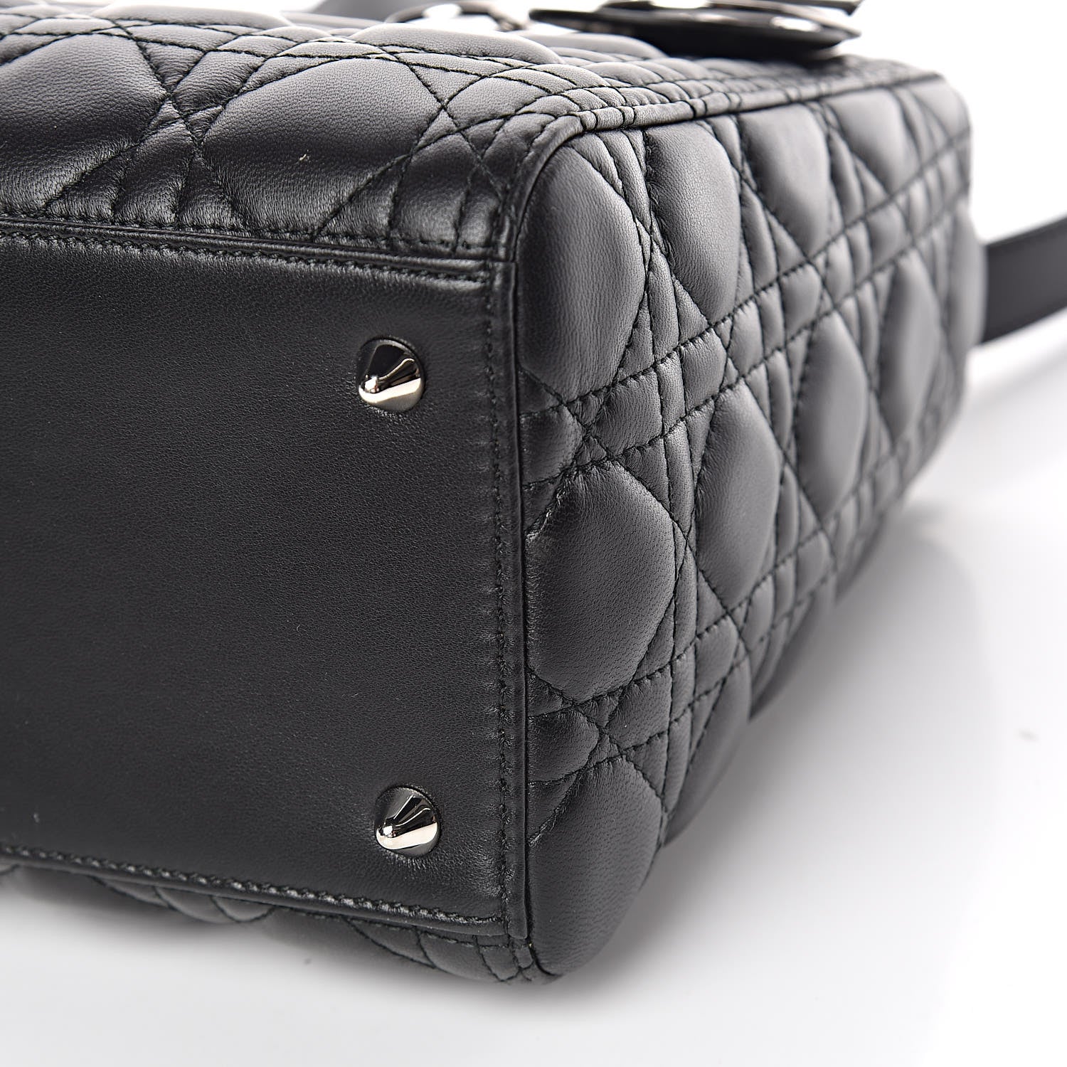 Christian Dior Lambskin Cannage Medium Lady Dior Black 6 of 13