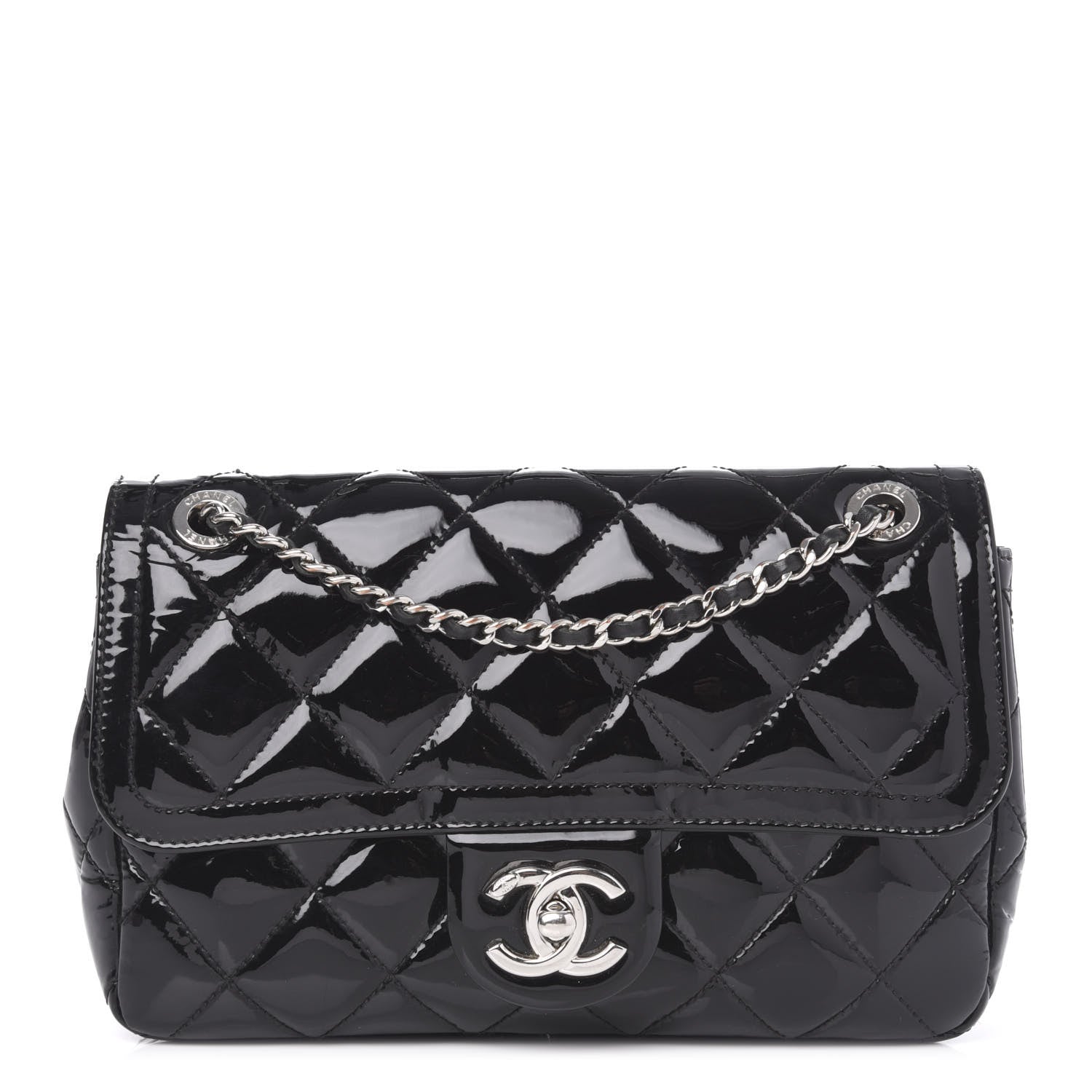 Chanel Patent Quilted Small Coco Shine Flap Black 1 of 10