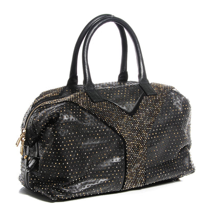 Saint Laurent Calfskin Rock Studded Easy Sac Black 3 of 8