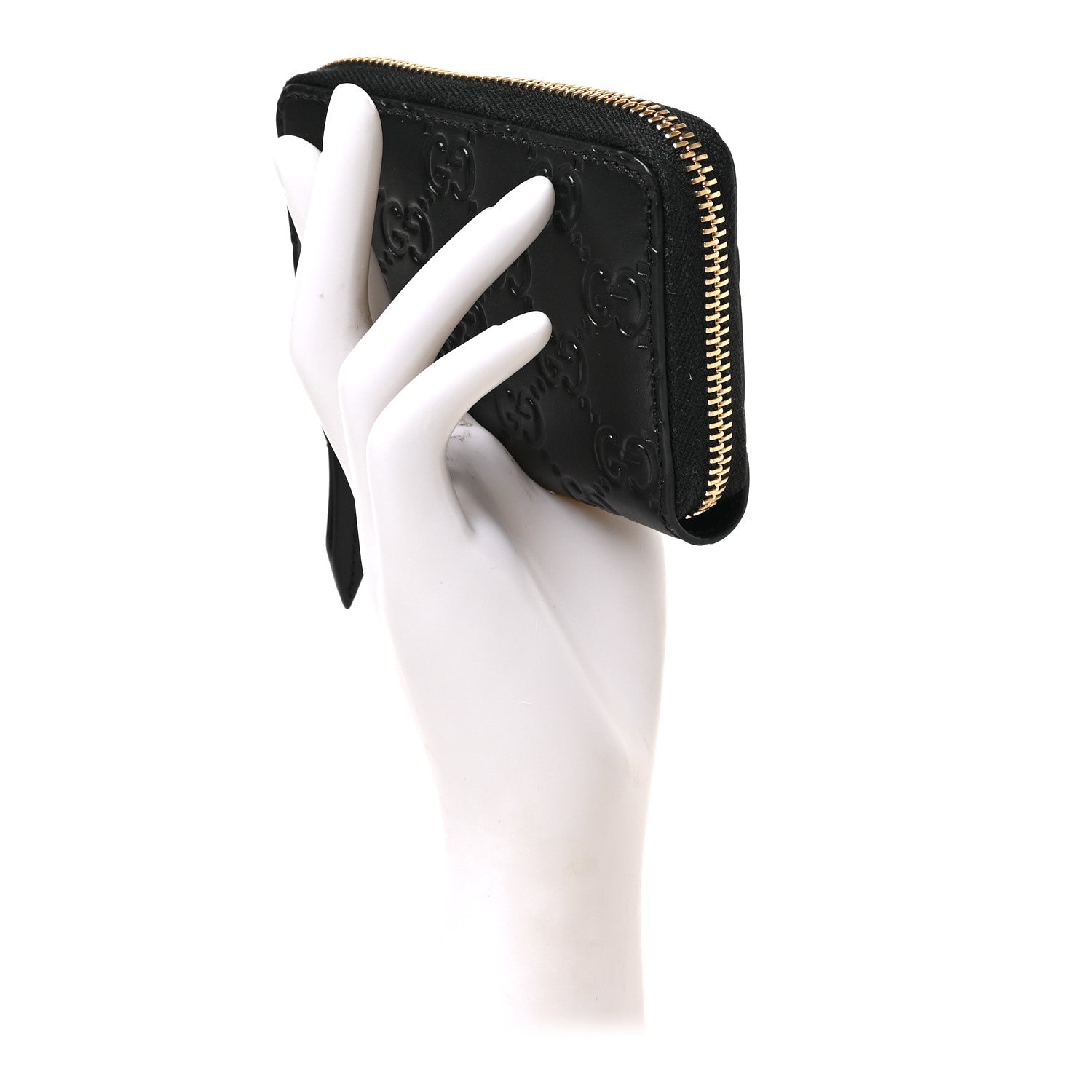 Gucci Guccissima Zip Around Card Case Black 2 of 6