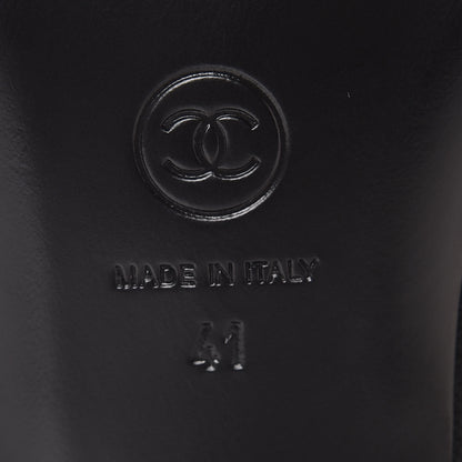Chanel Fabric Velvet Cap Toe Mules 41 Black 6 of 8