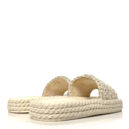 Chanel Braided Knit CC Mules 39 Ecru 4 of 9