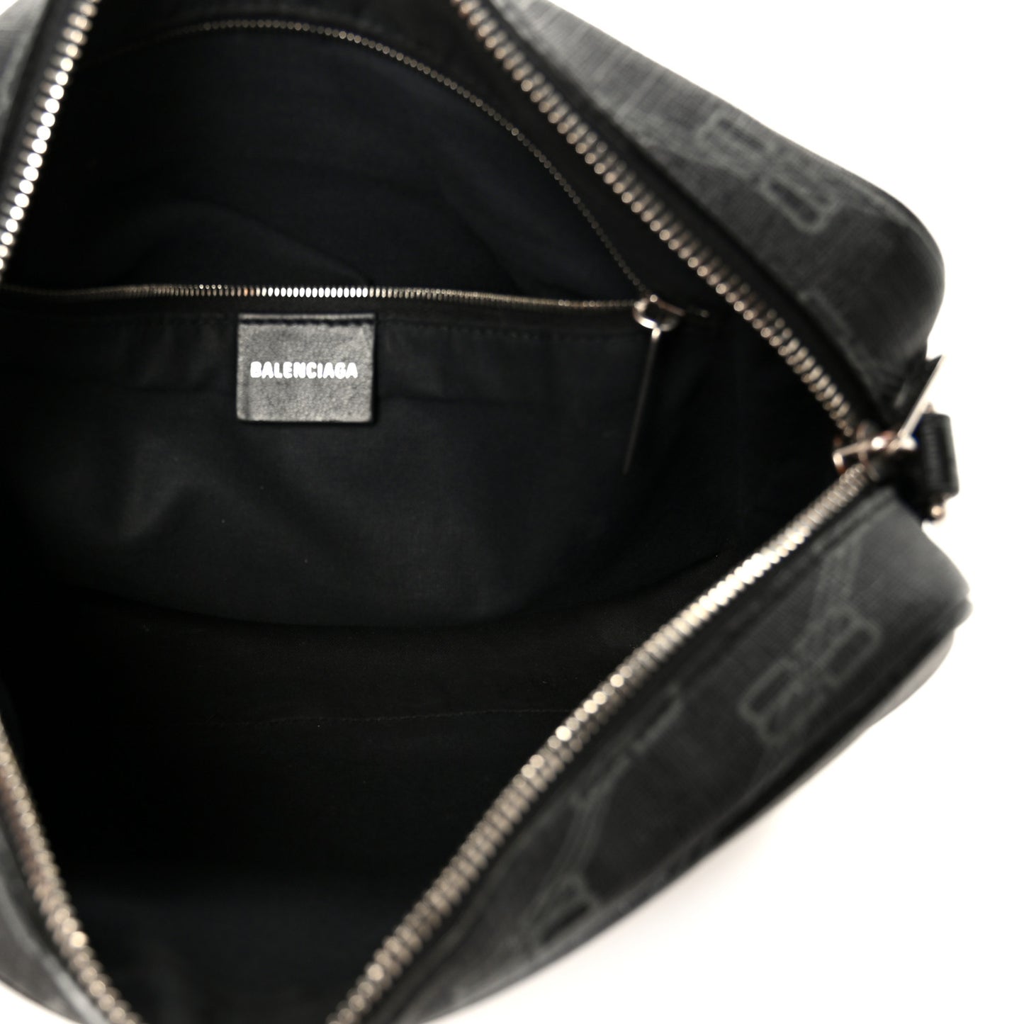 Coated Canvas BB Monogram Medium Signature Camera Bag Black Grey